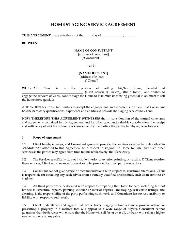 Image result for home staging contract template fb990dcda483dce92c a55ffb