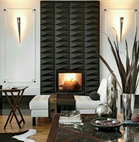 Fireplace Interior Elegant 3d Tile Fireplace Salon Ideas In 2019