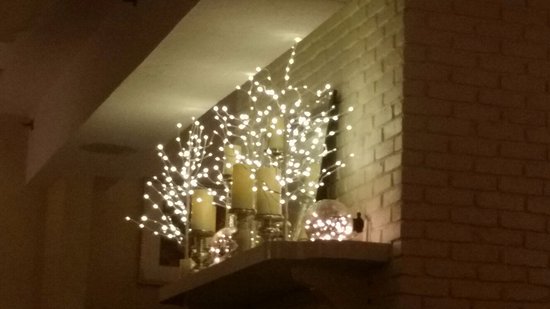 Fireplace Lights Luxury Ocean House Fireplace Mantel with Holiday Lights Picture