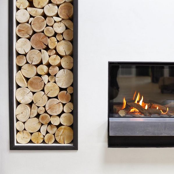 Fireplace Log Inserts Best Of Stacked Decorative Logs From the Log Basket Displayed In