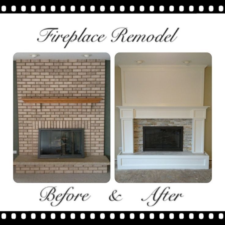Fireplace Makeover before and after New Remodeled Brick Fireplaces Brick Fireplace Remodel