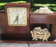 Fireplace Mantel Clocks Beautiful Vintage United 420 Lighted Fireplace Wood Mantle Self