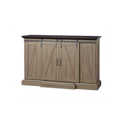 Chestnut Hill 56 in TV Stand Electric Fireplace with Sliding Barn Door in Ash with Black Top ash home decorators collection fireplace tv stands 64 400 pressed
