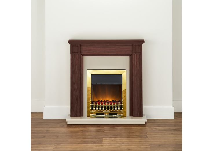 adam georgian fireplace suite in mahogany with blenheim electric fire in brass 39 inch