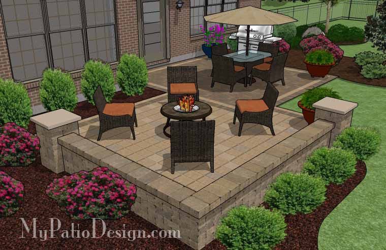 Fireplace Patio Set Lovely Contrasting Paver Distinguish the Dining and Fire Pit areas