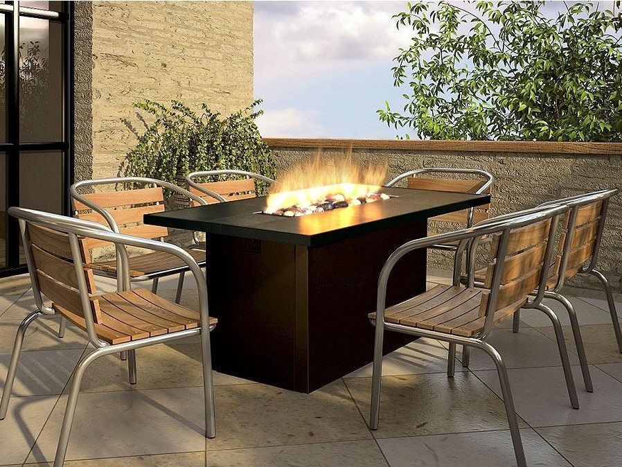 Fireplace Patio Set New Rectangle Fire Pit Dining Table Styles Fireplace