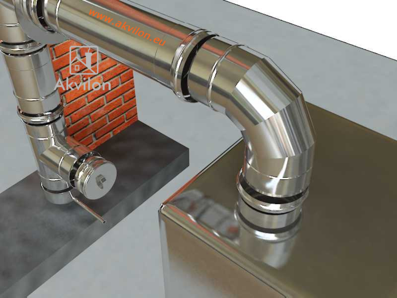 The scheme of the flue system RENOFAST rigid flue liner RENSHE 2