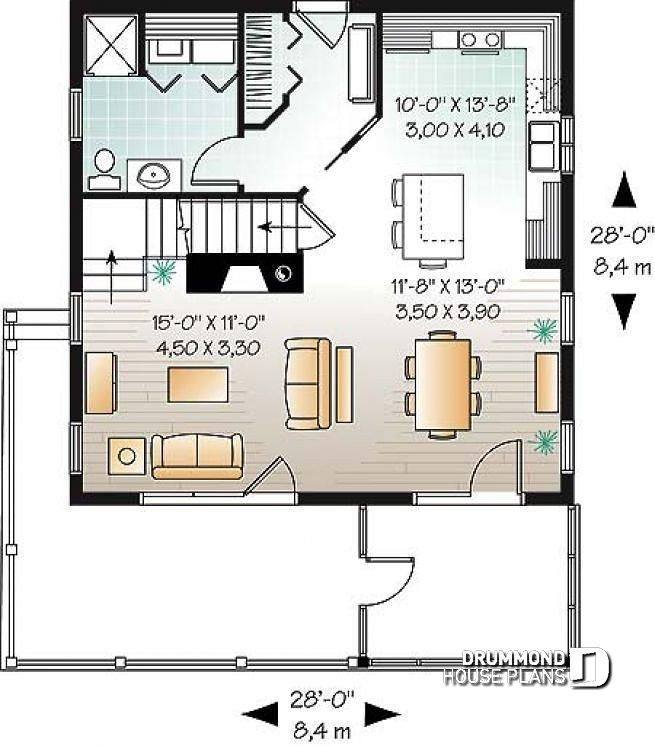 1st level Screened porch cottage house plan walkout 320dc14d6d46ba7ff05dba4b40f6fd32