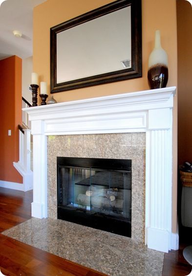 Fireplace Redesign New Oak Mantel Makeover Home Decor