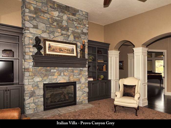 canyon stone fireplace