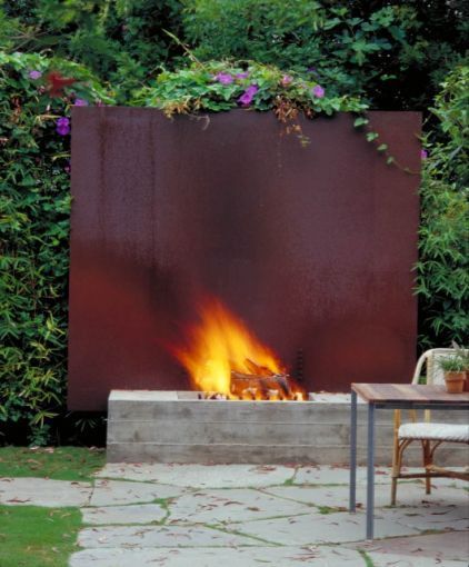 Fireplace Ring New Great Fire Pit and Privacy Wall Modern Landscape by Koning