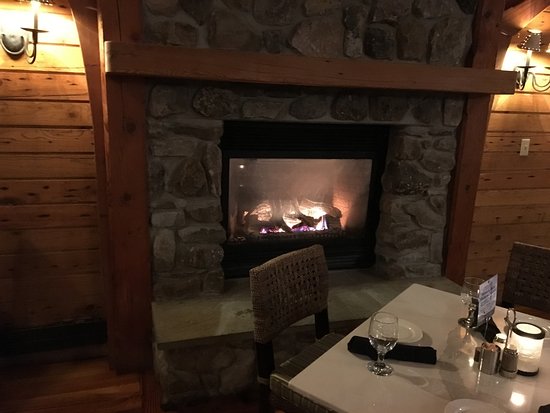 Bristol Harbor Lodge fireplace in dining room Picture of bristol harbor lodge