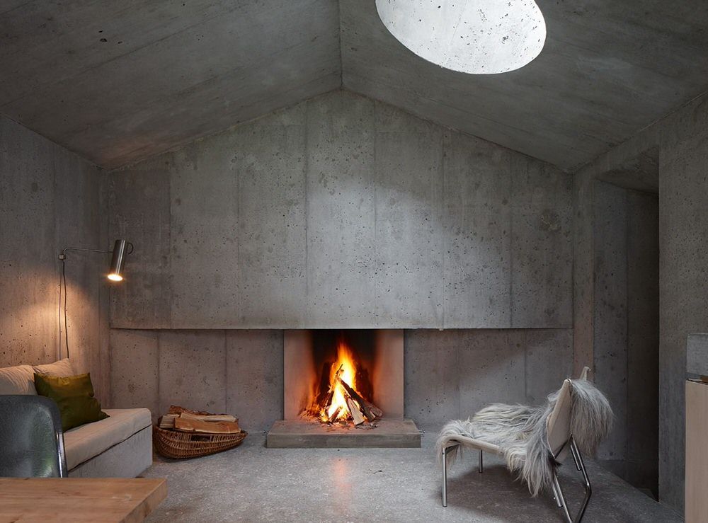 Fireplace Rock Awesome Minimalist Concrete Living Room Fireplace In Refugi Lieptgas