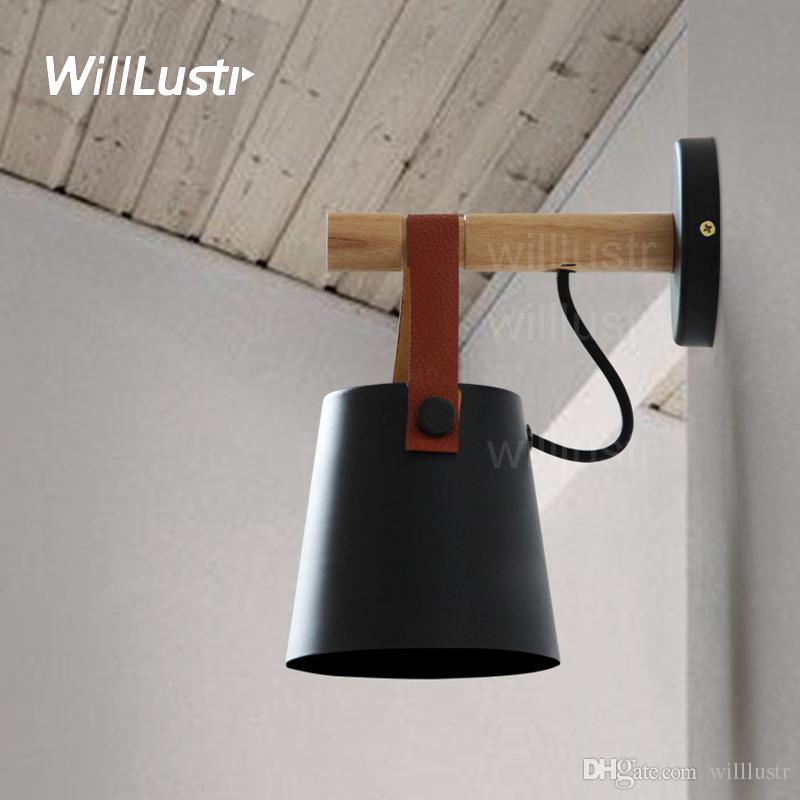 Fireplace Sconces Lovely 2019 Willlustr Iron Wall Sconce Metal Leather Belt Wood Wall Lamp American Country Lighting White Black Color Cafe Bar Bedside Light From Willlustr