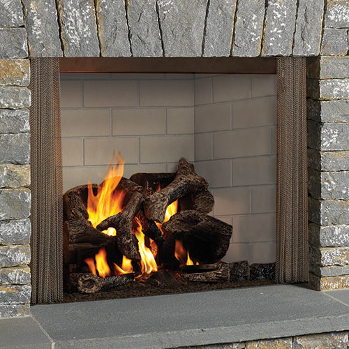 Fireplace Screen and Glass Doors Best Of 42" Castlewood Outdoor Radiant Wood Burning Fireplace Liner Monessen