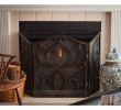 Fireplace Screens with Doors Beautiful Dessau Home Bronze Flare Scroll Mesh Firescreen Me2276