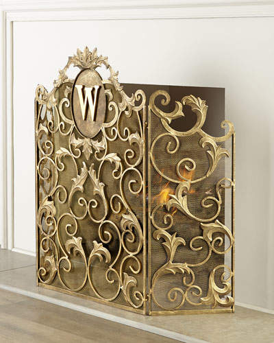 Augusta Monogrammed Fireplace Screen