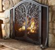 Fireplace Screes Best Of Small Tree Of Life Fireplace Screen with Door In Black