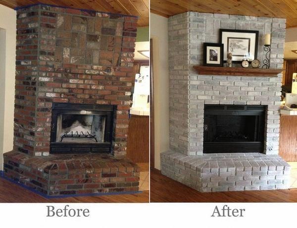 Brick fireplace makeover – before and after ideas and cool b60d2aa4db5dbf03cf3469aa8156cd3d