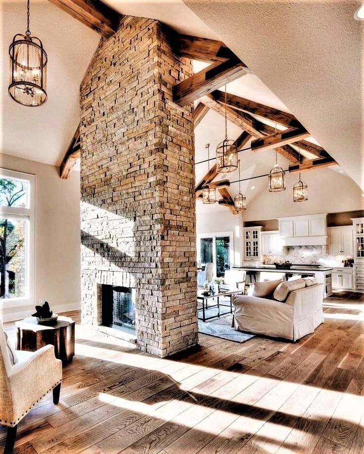 Freestanding fireplace to break up a large room Beautiful 220d c9bc5b7f441da8976c