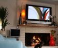 Fireplace Setup Inspirational Fireplace W Tv Above and Simple Wooden Shelf Clean Design