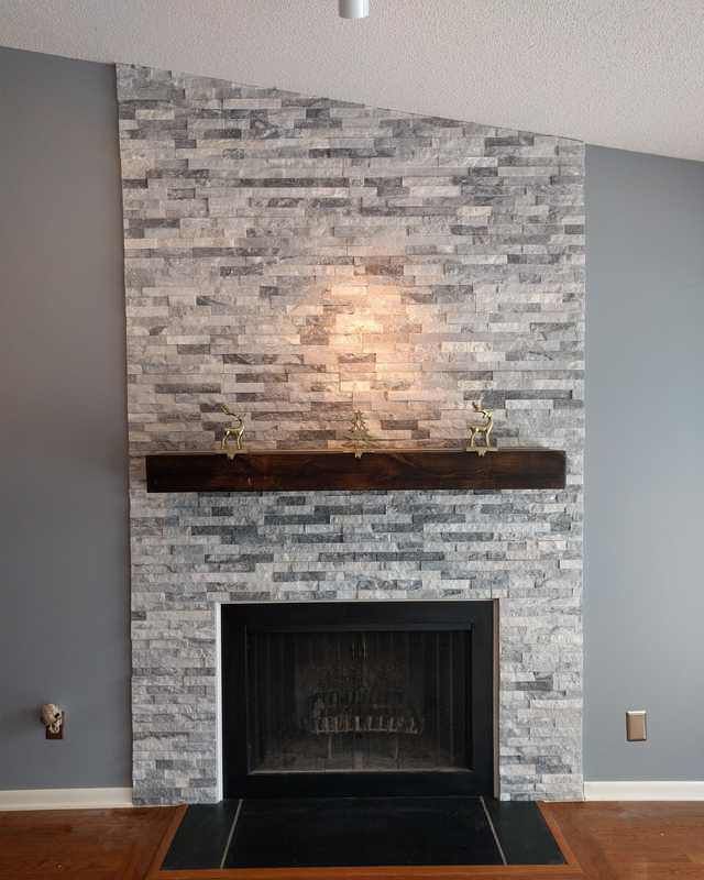 Fireplace Stone Surround Awesome I Built A Stacked Stone Fireplace Surround