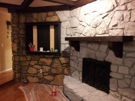 Fireplace Stone Walls Lovely Mrs Frog Prince 1970 S Stone Fireplace Makeover