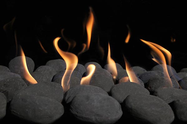 Modern Contemporary & Luxury Frameless Fireplaces Matte Black Stones 600