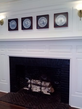 Fireplace in Visitor Center Picture of Yale University fireplace in visitor