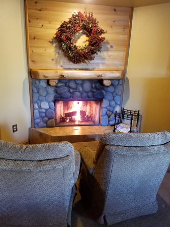 wood burning fireplace