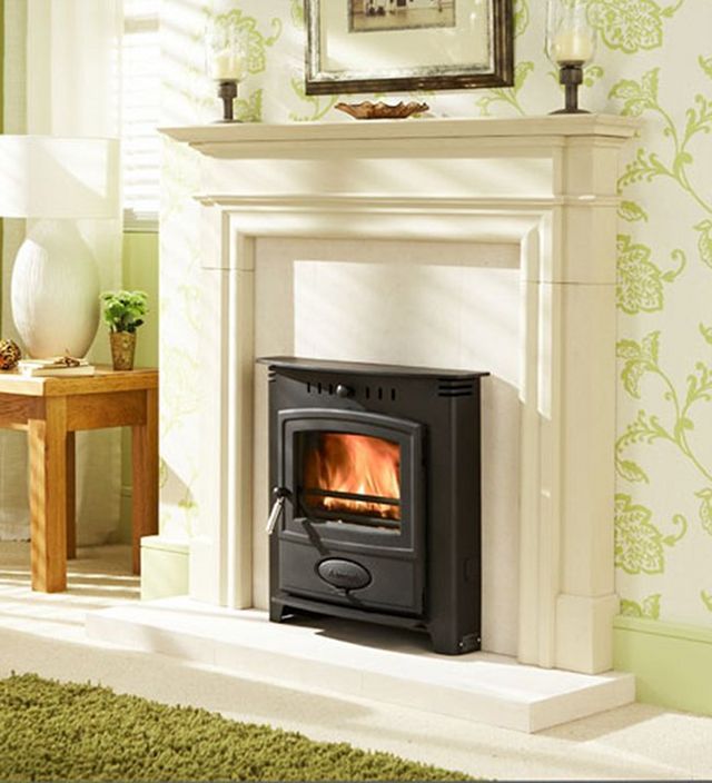 Fireplace Surround Wood Beautiful Wood Burning Stove Encased In A Fireplace Surround Love It