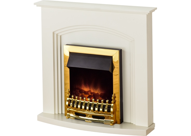 adam truro fireplace suite in cream with blenheim electric fire in brass 41 inch
