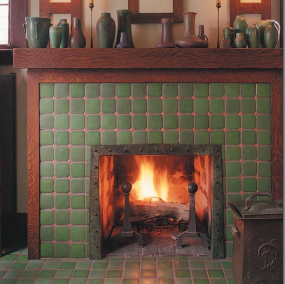 Fireplace Tile Designs Lovely Craftsman Fireplace Tile I Like the Wood Trim Around the