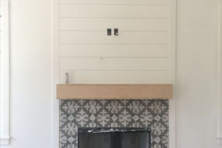 Fireplace Tiling Designs Best Of Cement Tile Fireplace Surround with Shiplap Fireplace
