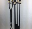 Fireplace tool Kit Best Of Black Iron & Brass Finish 4pc Fireplace tool Set W Stand