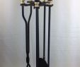 Fireplace tool Kit Best Of Black Iron & Brass Finish 4pc Fireplace tool Set W Stand