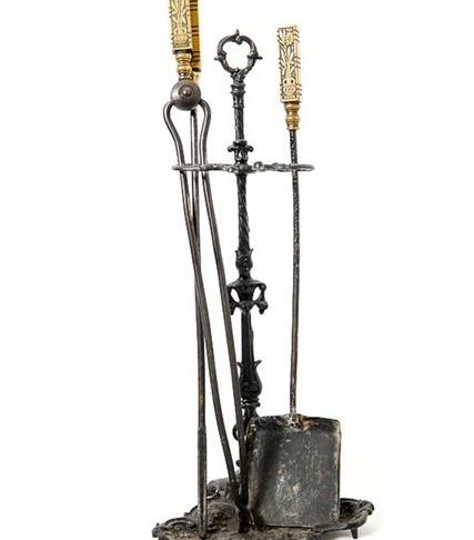 Fireplace tool Set Elegant Vintage Arts and Crafts Fireplace tool Set