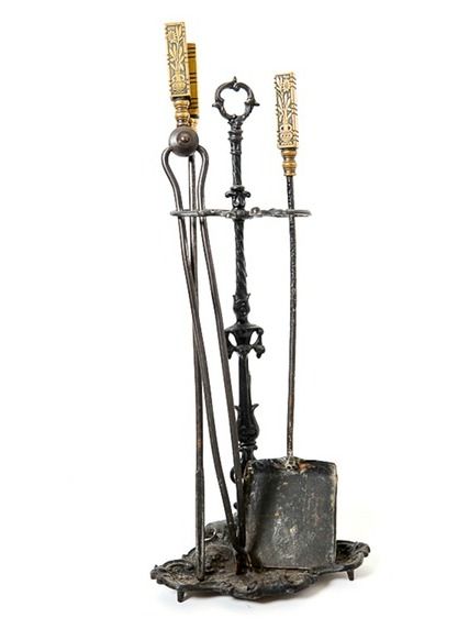 Vintage Arts and Crafts fireplace tool set 0dd02d ba a fireplace tool set craftsman style