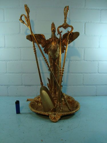 Art Nouveau Fireplace Tool Set Shaped as A Heron 0d9bec35d7a138b32b3e6cf9b451fa18