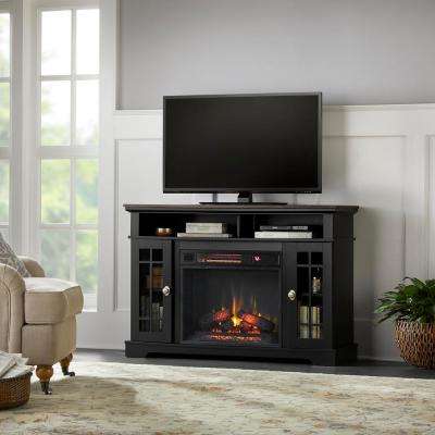 Fireplace Tv Stand Combo Fresh Canteridge 47 In Freestanding Media Mantel Electric Tv Stand Fireplace In Black with Oak top