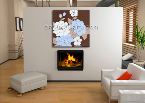 Fireplace Wall Art Beautiful Modern Abstract Flower Painting Oil Canvas Wall Art Bathroom Decor