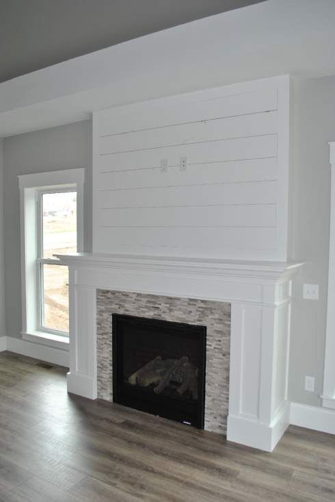 Fireplace with Shiplap Lovely White Shiplap Fireplace with Perfectly Placed Outlets for