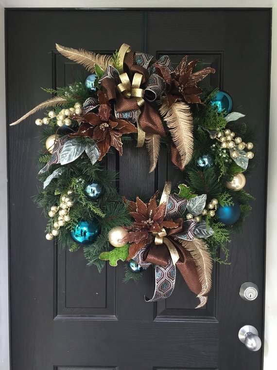 Christmas Wreath Holiday Wreath Front Door Wreath Fireplace 78fc0ddf4d87f323cc1f65fde5ef26b9