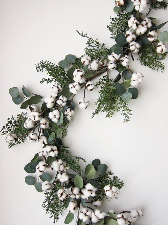 Fireplace Wreath New Eucalyptus and Cotton Artificial Fireplace Mantle Garland