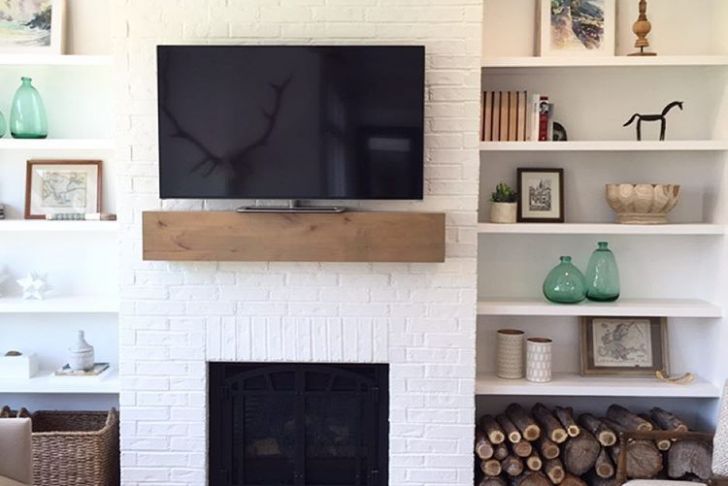 Floating Shelves Next to Fireplace Best Of I Love This Super Simple Fireplace Mantle and Shelves Bo