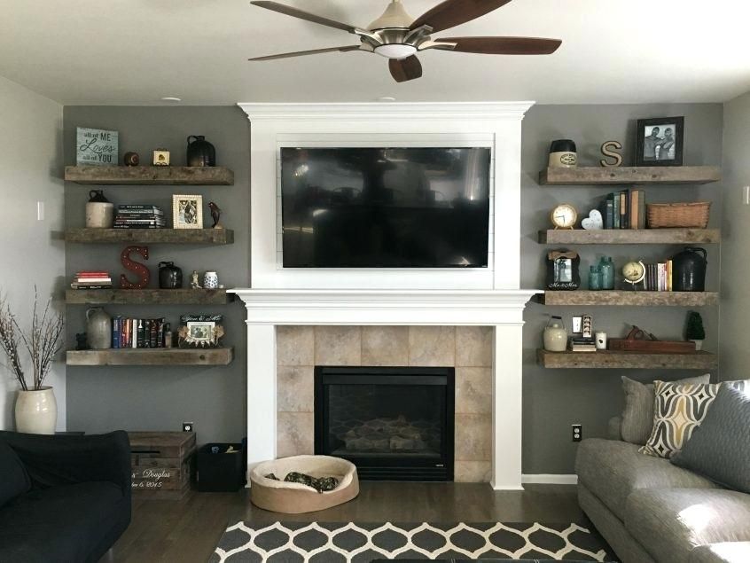 Floating Shelves Next to Fireplace New Pin On Fireplace Makeover