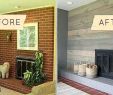 Floor to Ceiling Brick Fireplace Makeover Awesome Stucco Over Brick Fireplace Reclaimed Wood Fireplace Cover