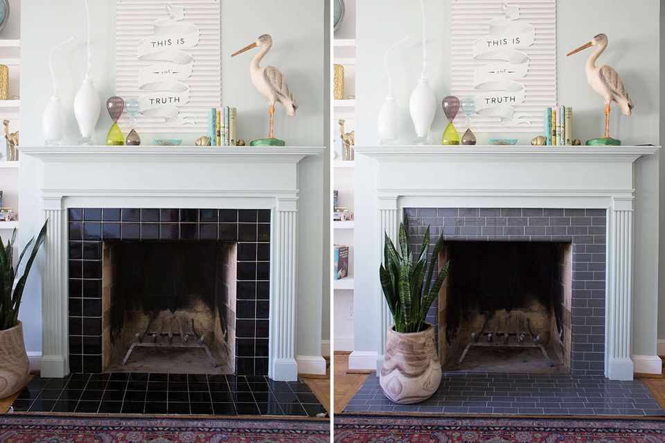 Floor to Ceiling Brick Fireplace Makeover Unique 25 Beautifully Tiled Fireplaces