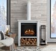 Free Standing Electric Fireplace Heater Luxury Real Flame Hollis Electric 17" W X 32" L Fireplace White
