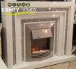 Gas Fireplace Crystals Luxury Mirrored White Crushed Crystal Level Fireplace Milano